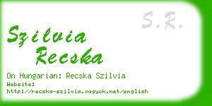 szilvia recska business card